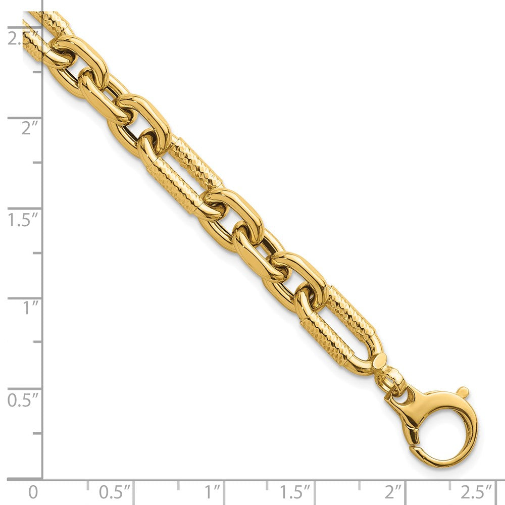Polished Diamond-cut Fancy Link Bracelet 7.5" - 8.85mm