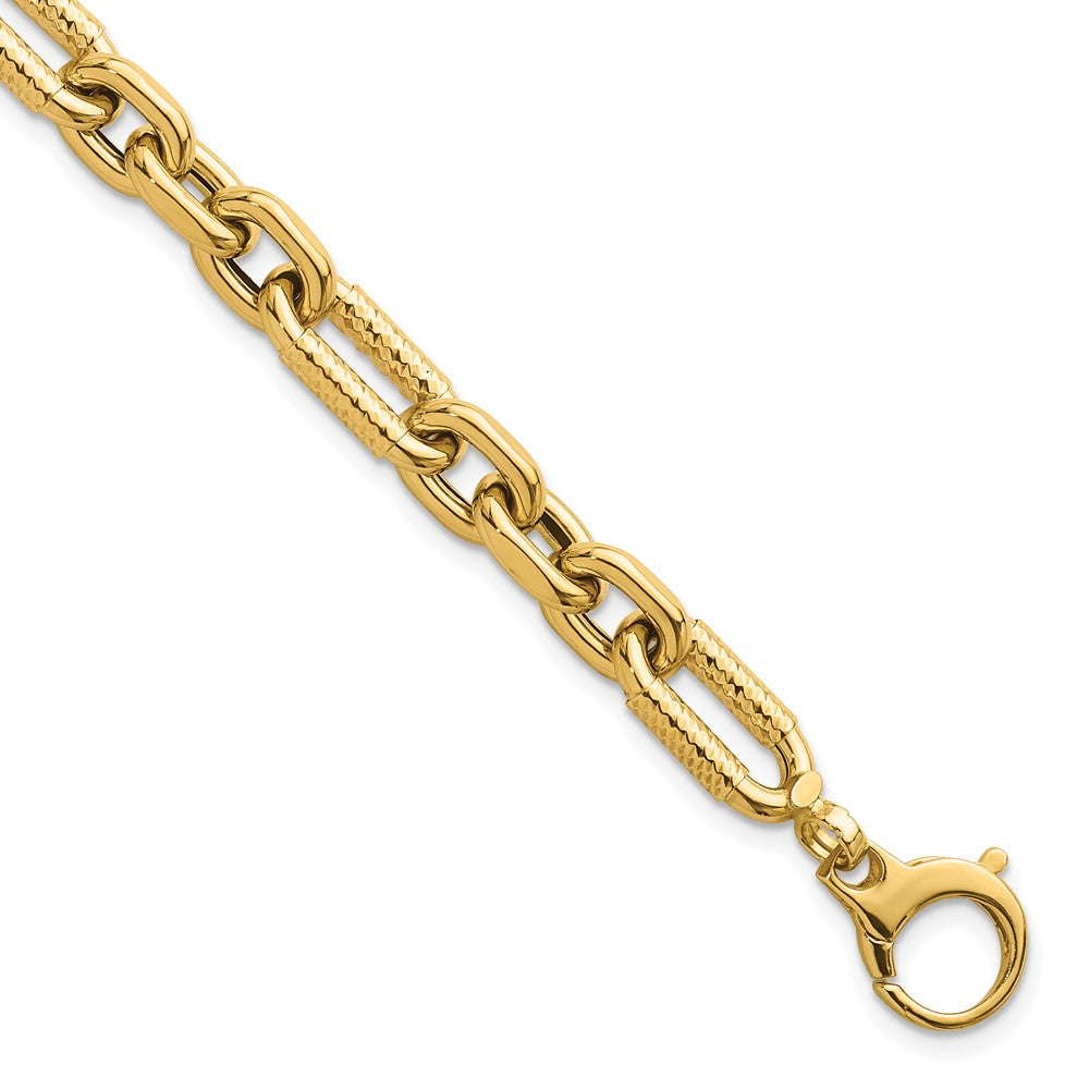 Polished Diamond-cut Fancy Link Bracelet 7.5" - 8.85mm