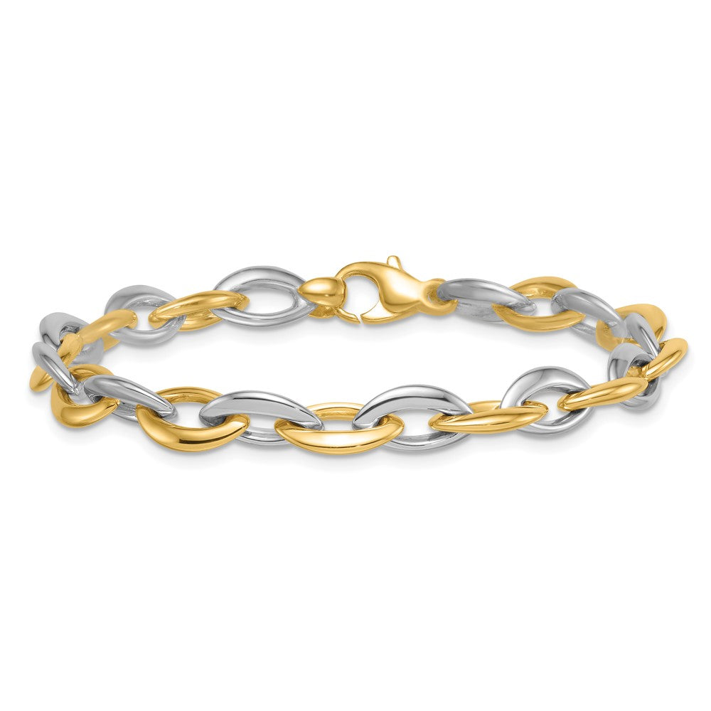 Polished Oval Link 7mm Bracelet 7.25"