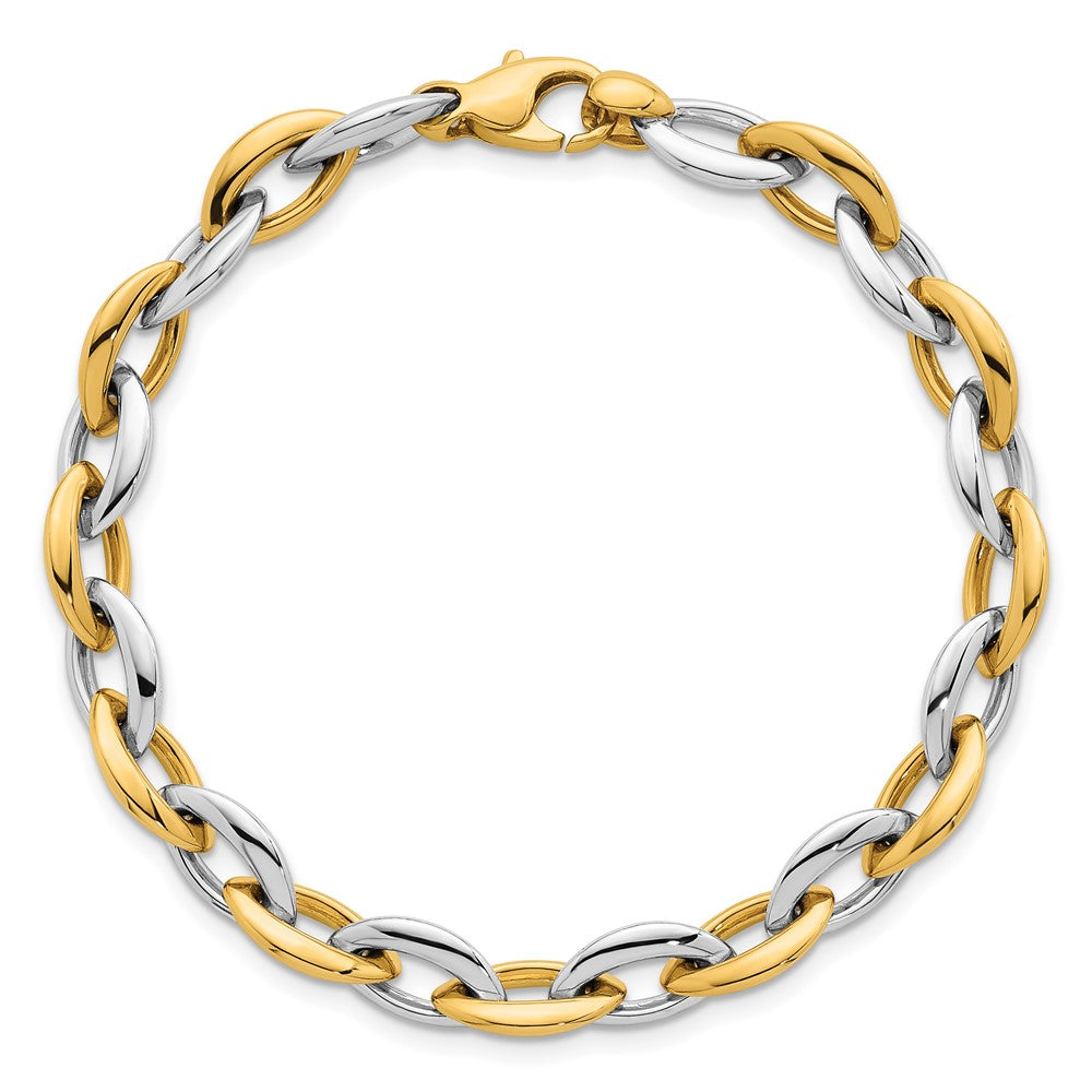 Polished Oval Link 7mm Bracelet 7.25"