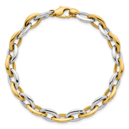 Polished Oval Link 7mm Bracelet 7.25"