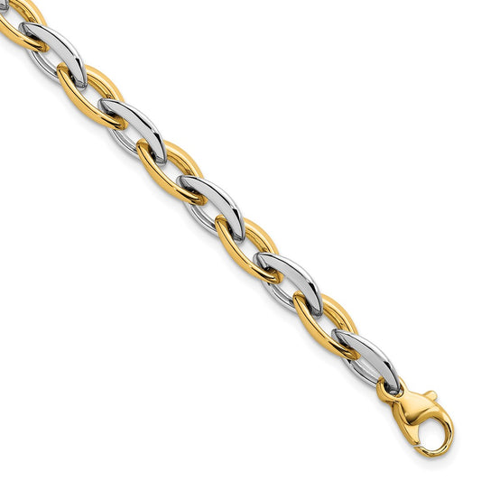 Polished Oval Link 7mm Bracelet 7.25"