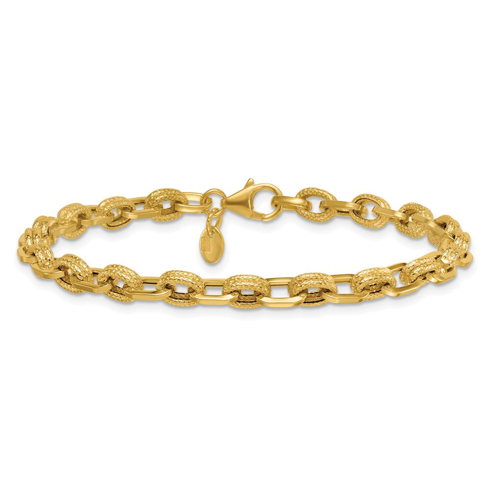 Polished and Textured Bracelet 7.5"