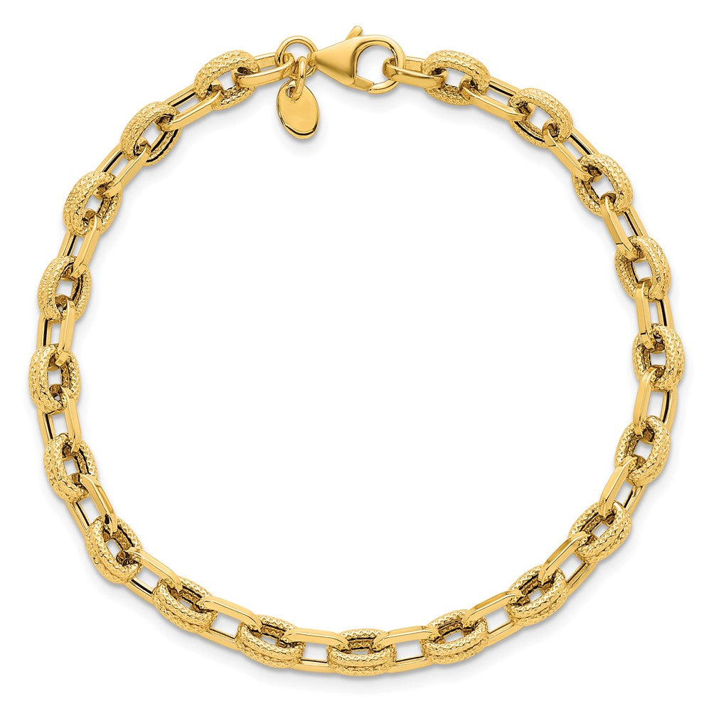 Polished and Textured Bracelet 7.5"
