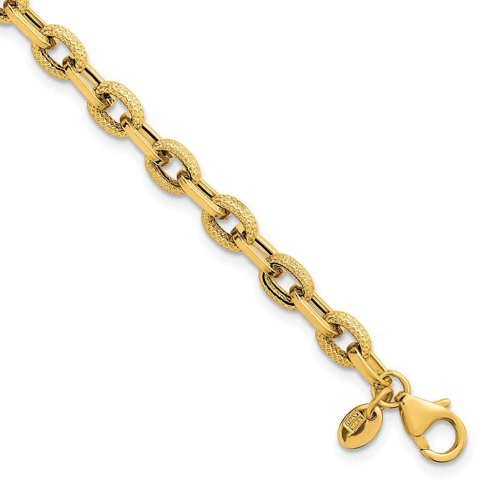 Polished and Textured Bracelet 7.5"