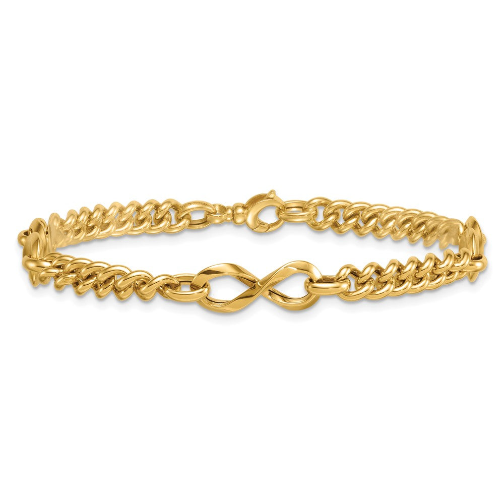 Polished Fancy Infinity Link Bracelet 8"