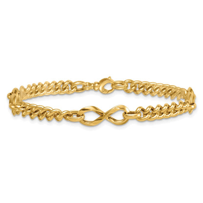 Polished Fancy Infinity Link Bracelet 8"