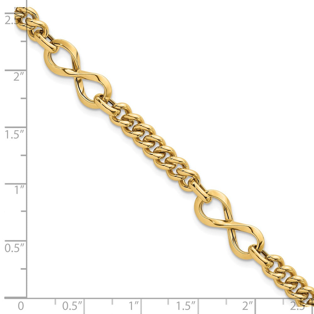 Polished Fancy Infinity Link Bracelet 8"