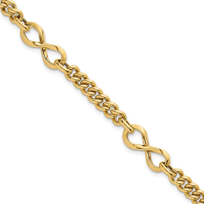 Polished Fancy Infinity Link Bracelet 8"