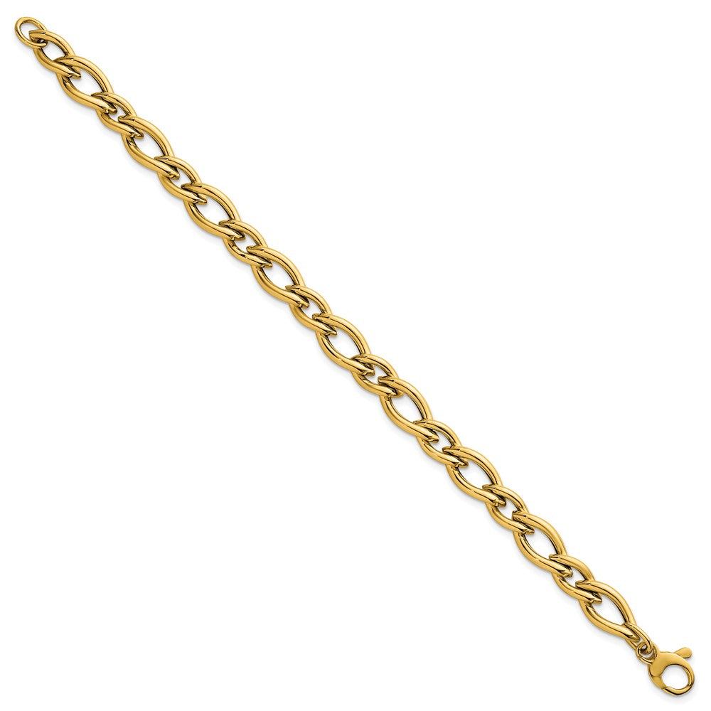 Polished 7.5 Fancy Link Bracelet 7.5" - 6.8mm