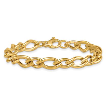 Polished 7.5 Fancy Link Bracelet 7.5" - 6.8mm