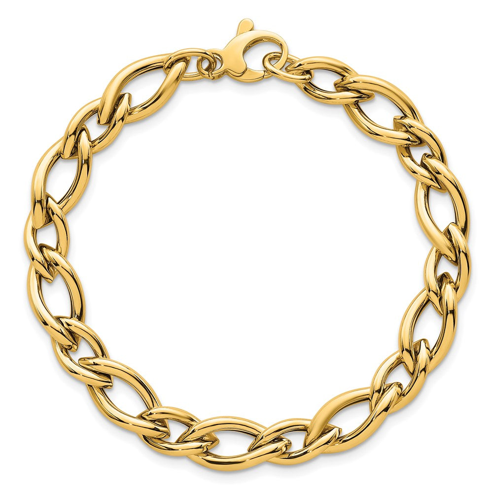 Polished 7.5 Fancy Link Bracelet 7.5" - 6.8mm