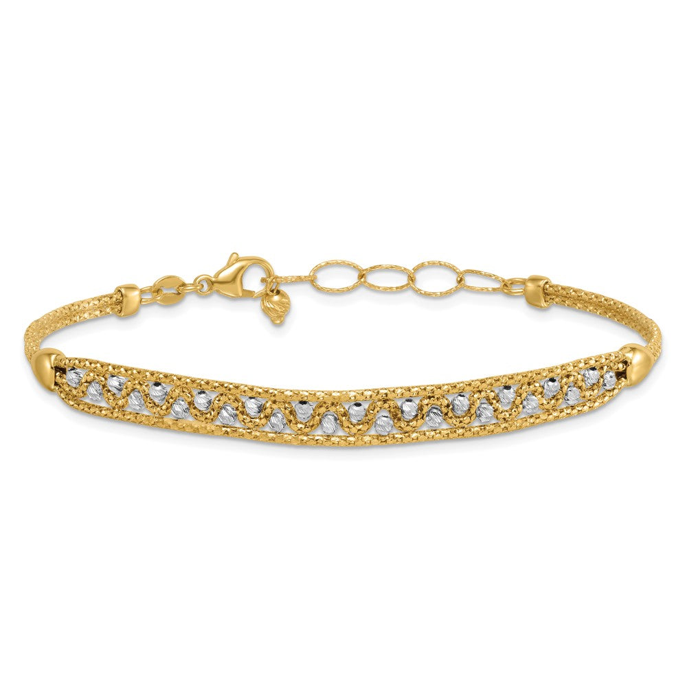 Textured and D/C Beaded w/1 inch ext Bracelet