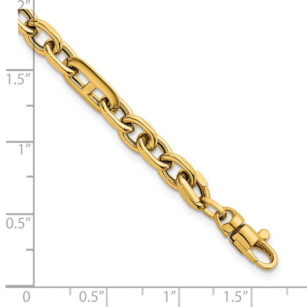 Polished Oval and Anchor Link Bracelet 7.5"