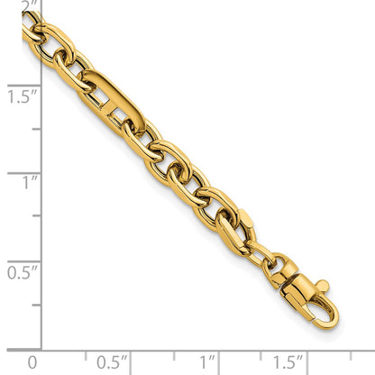 Polished Oval and Anchor Link Bracelet 7.5"