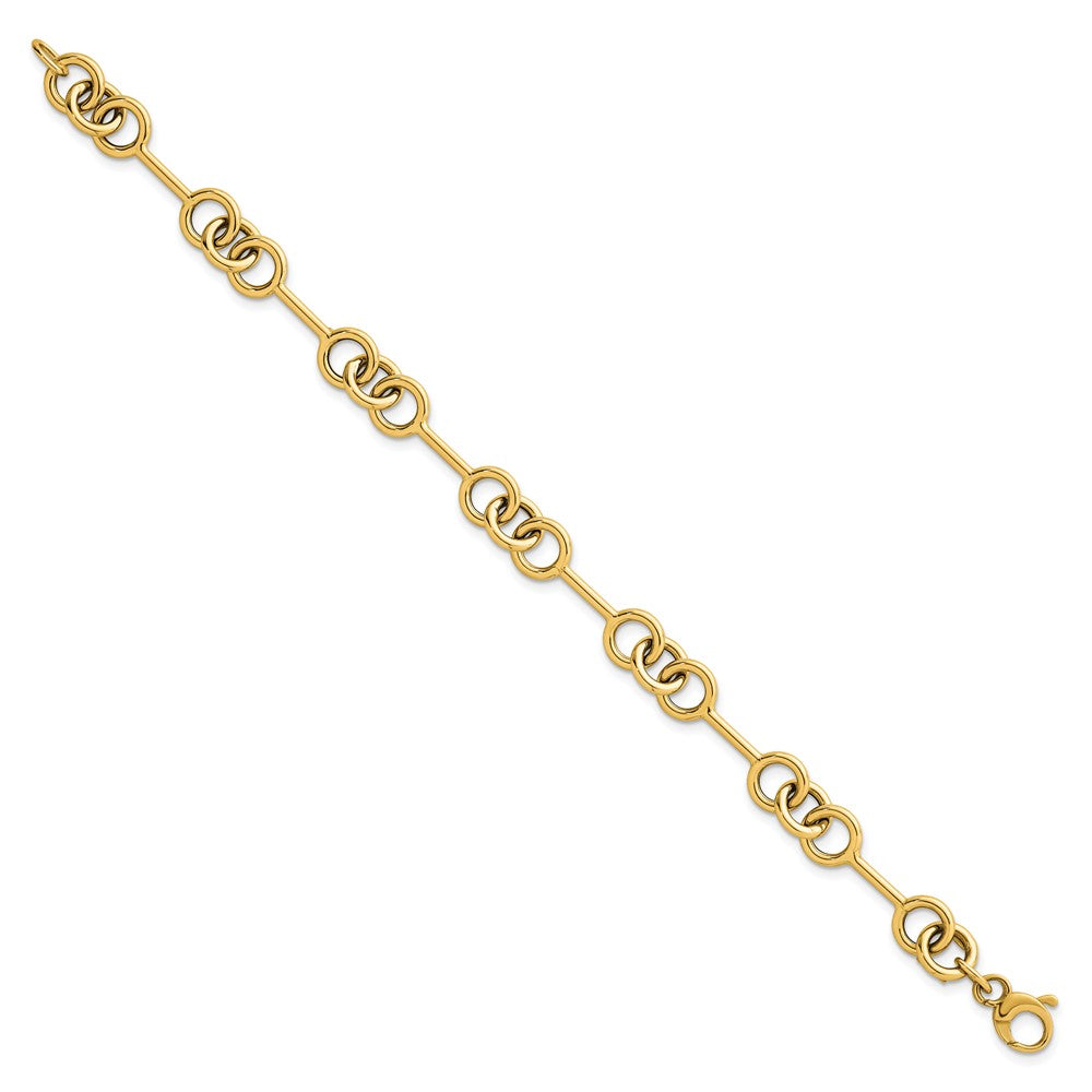Polished Fancy Link Bracelet 7.5" - 8.4mm