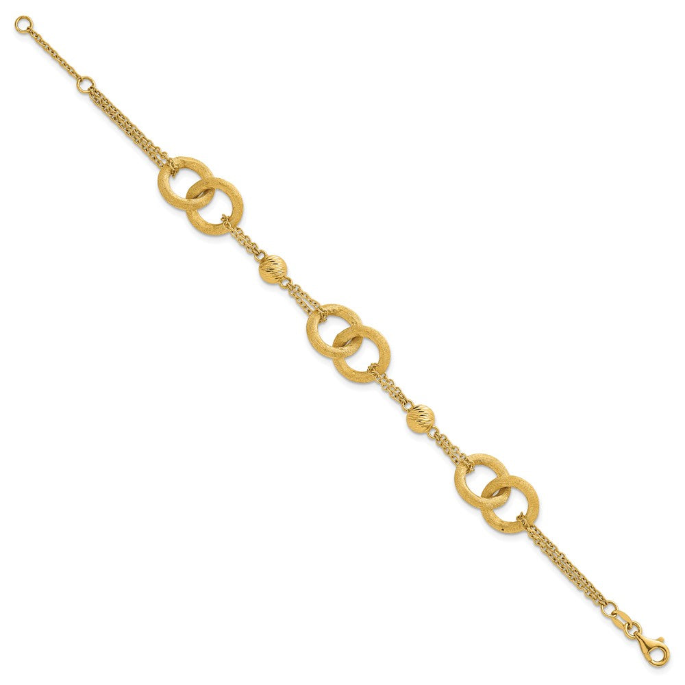 Polished And Brushed Double Loop W/.75in Ext Bracelet