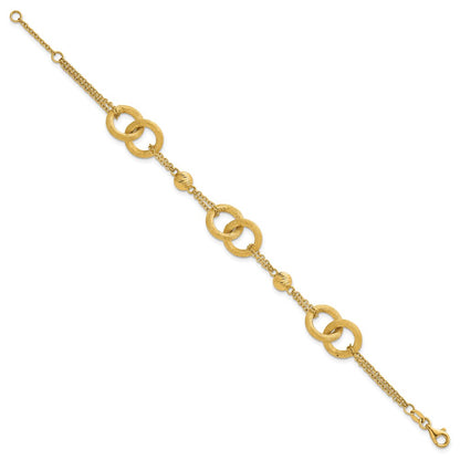 Polished And Brushed Double Loop W/.75in Ext Bracelet