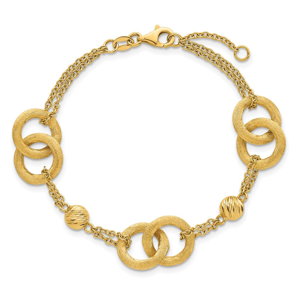 Polished And Brushed Double Loop W/.75in Ext Bracelet