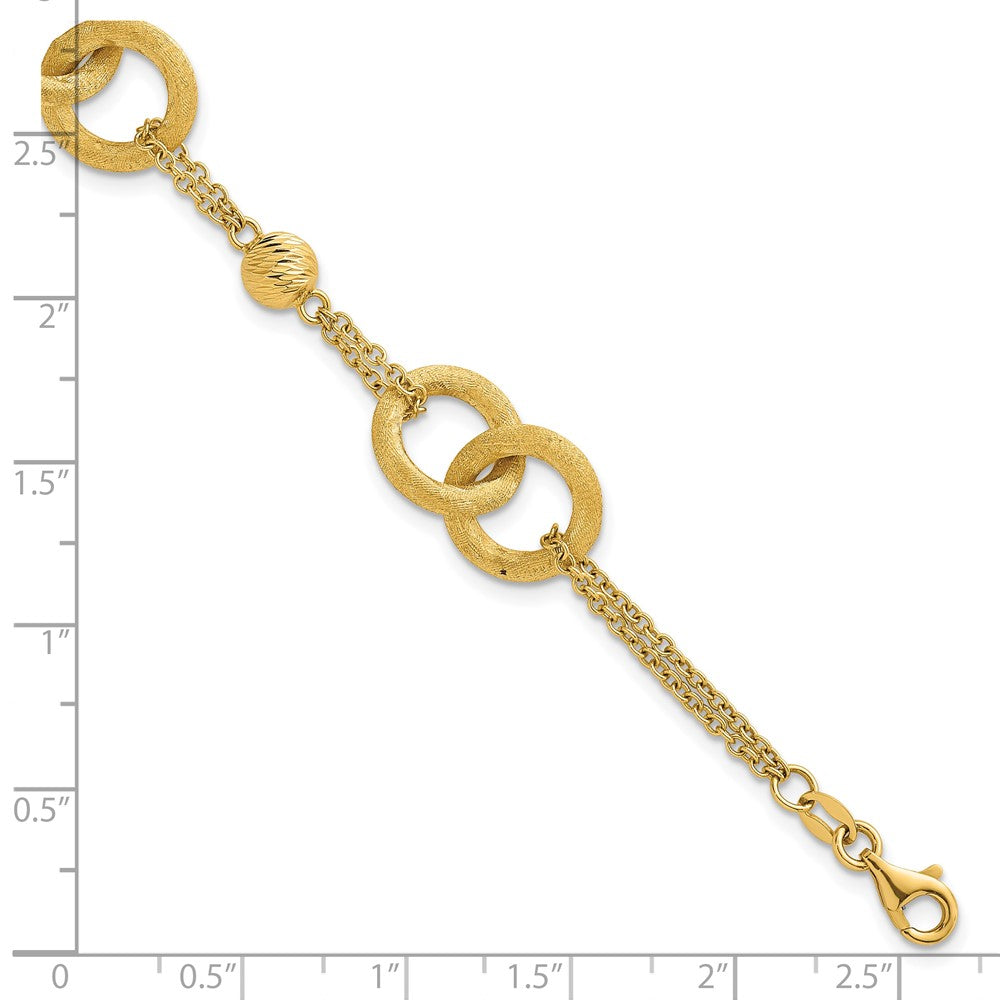 Polished And Brushed Double Loop W/.75in Ext Bracelet