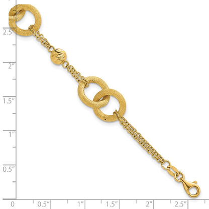 Polished And Brushed Double Loop W/.75in Ext Bracelet