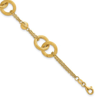 Polished And Brushed Double Loop W/.75in Ext Bracelet