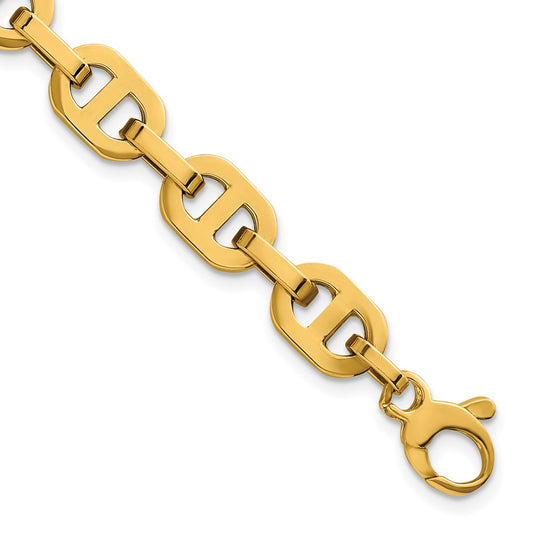 Polished 7.5 Fancy Anchor Link Bracelet 7.5"