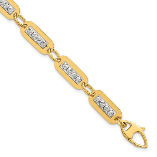 Polished Diamond-cut Bead 7.25 w/.5in ext. Bracelet
