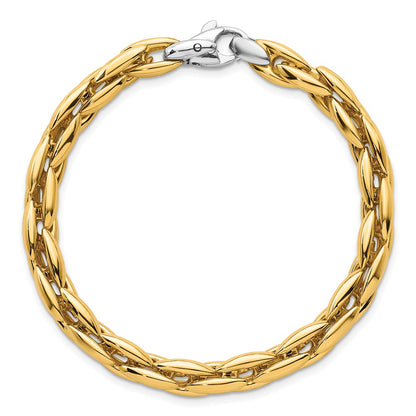 Polished Fancy Link 6.75mm Bracelet 7.25"