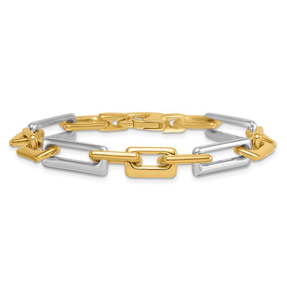 Polished Fancy Square And Rectangle 8mm Bracelet 7.25"