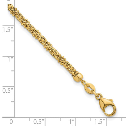 Textured Twisted Fancy Beaded 3mm Bracelet 7.5"