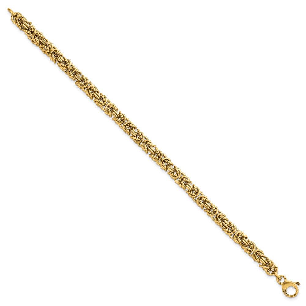 Polished Rounded Byzantine Link Bracelet 7.5"