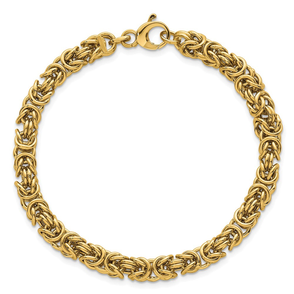 Polished Rounded Byzantine Link Bracelet 7.5"