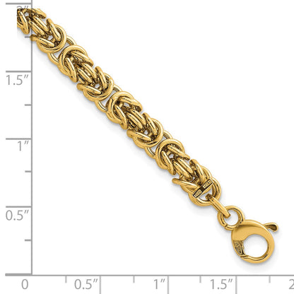 Polished Rounded Byzantine Link Bracelet 7.5"
