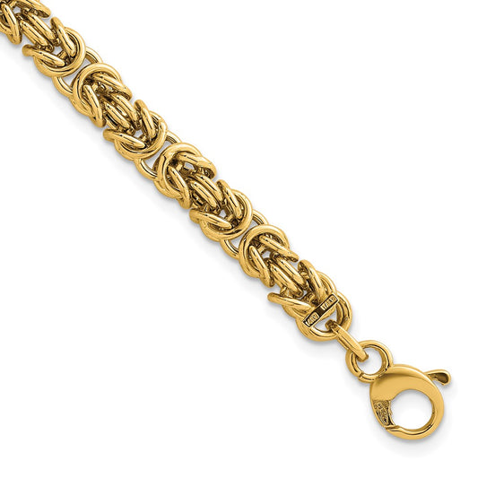 Polished Rounded Byzantine Link Bracelet 7.5"