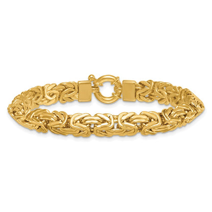 Polished Knife Edge Byzantine Link Bracelet 7.5"