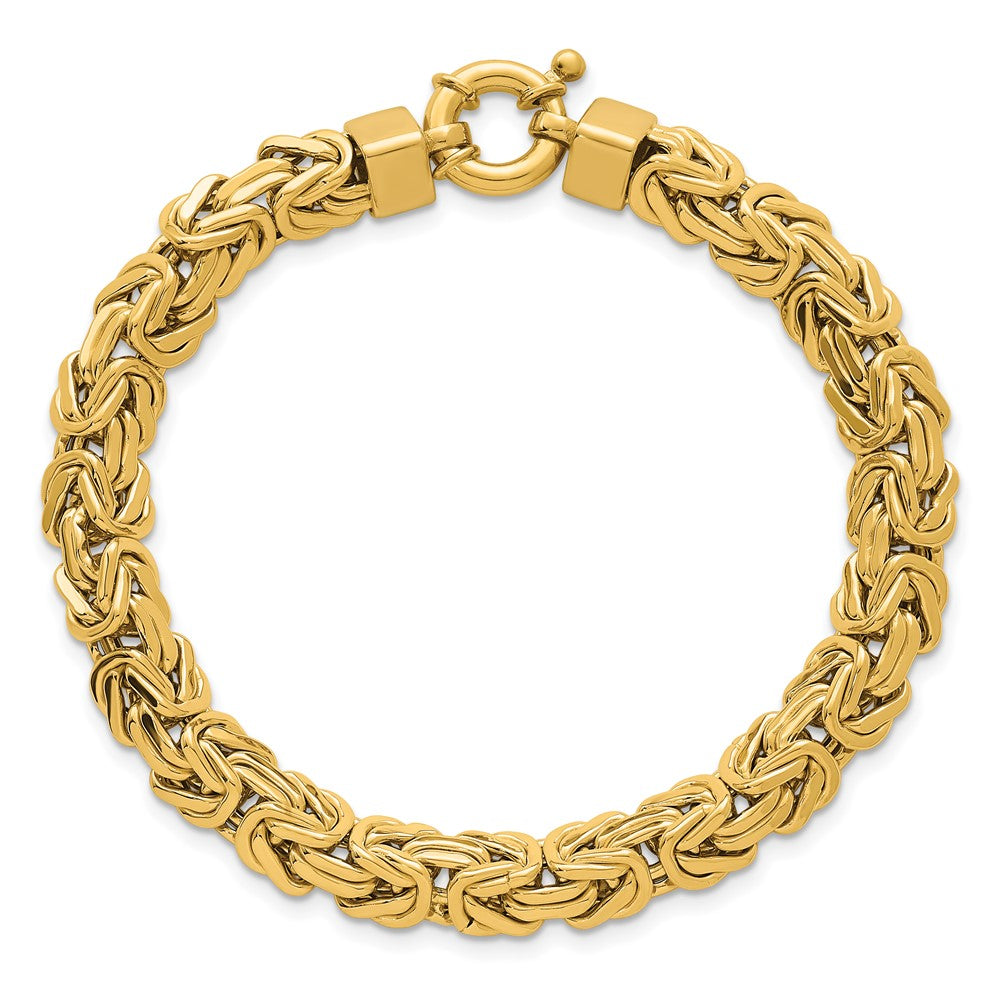 Polished Knife Edge Byzantine Link Bracelet 7.5"