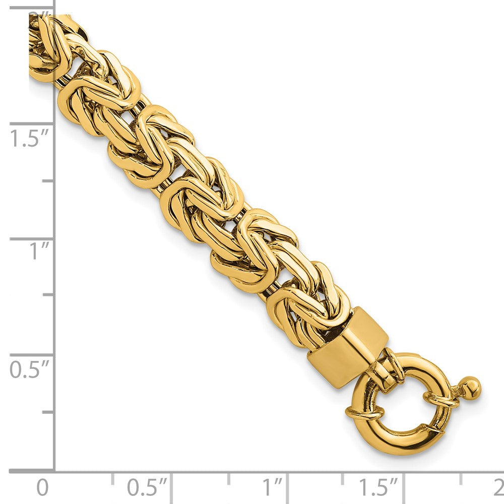 Polished Knife Edge Byzantine Link Bracelet 7.5"