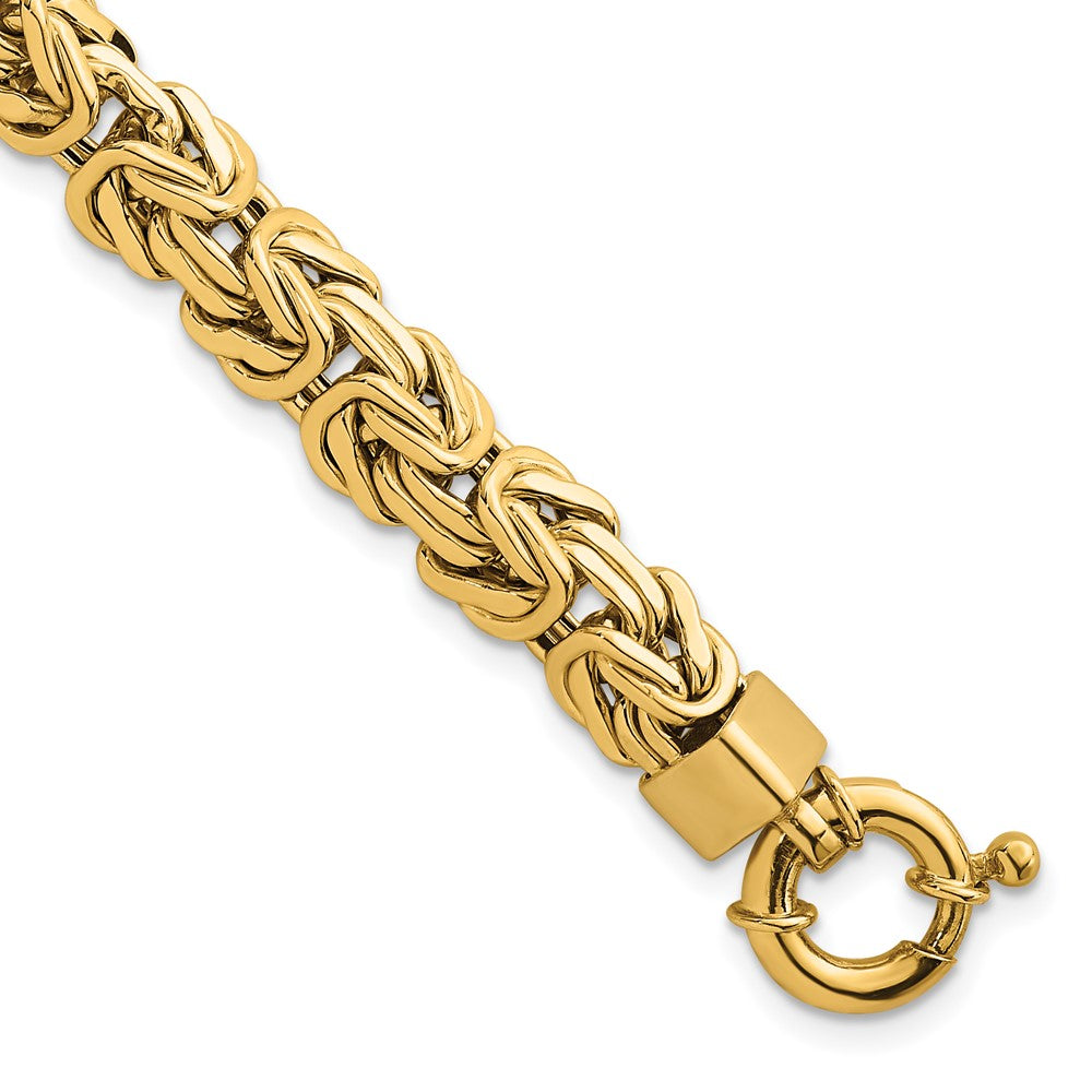 Polished Knife Edge Byzantine Link Bracelet 7.5"