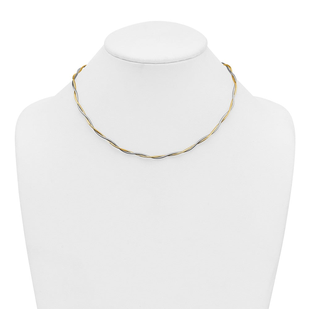 Polished Twisted Omega Necklace 17"