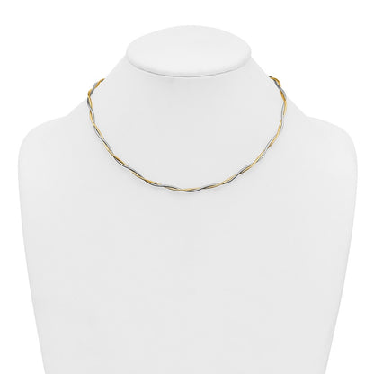 Polished Twisted Omega Necklace 17"