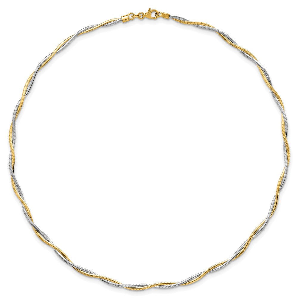 Polished Twisted Omega Necklace 17"