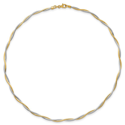 Polished Twisted Omega Necklace 17"