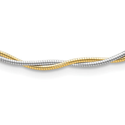 Polished Twisted Omega Necklace 17"