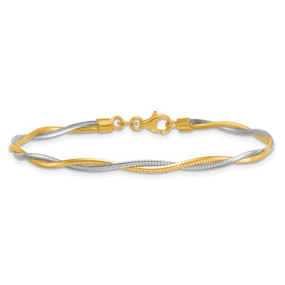 Polished Twisted Omega Bracelet 7.5"