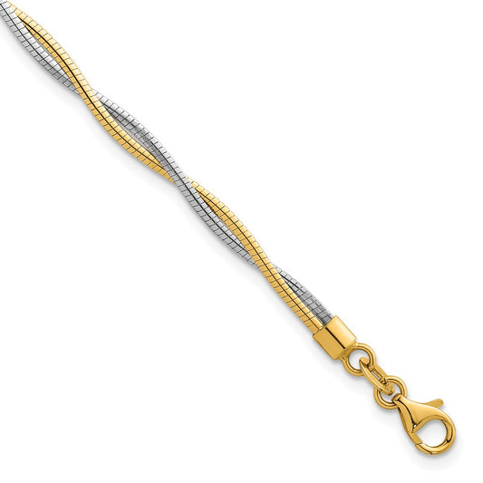 Polished Twisted Omega Bracelet 7.5"
