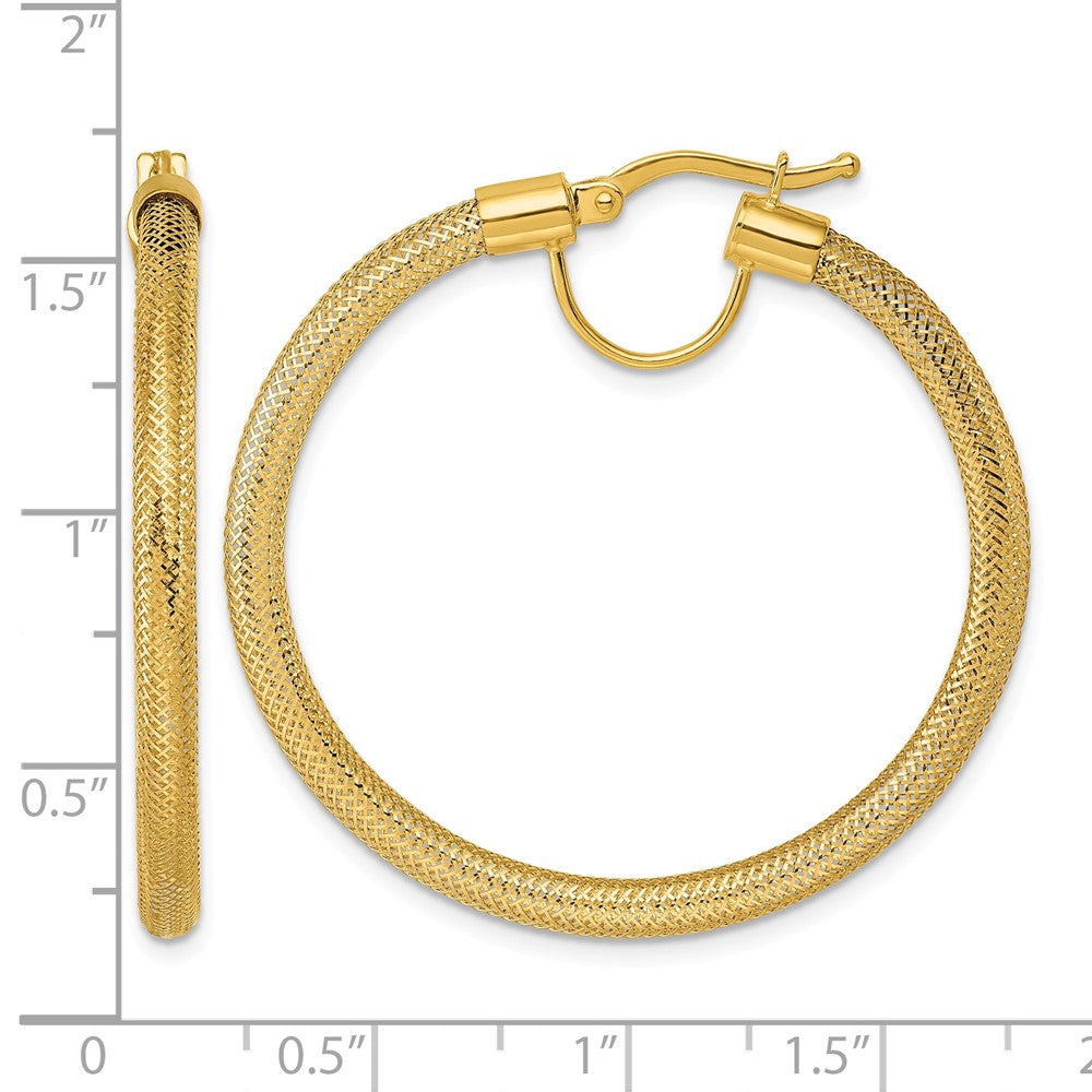 Polished Flexible Mesh Hinged Hoop Earrings