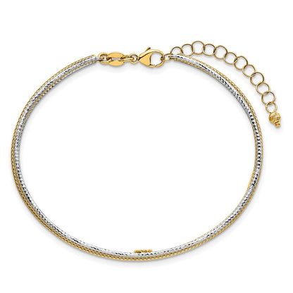 Textured Woven Flexible w/1.25 inch ext Bangle Bracelet