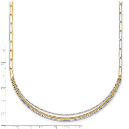 Textured Long Link w/2 inch ext Woven Smile Bar Necklace