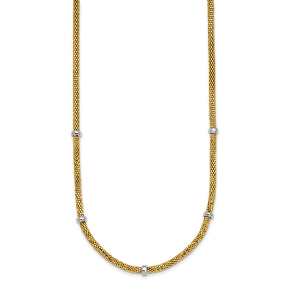 Polished Fancy Mesh With Bead Necklace 18"